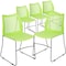 Flash Furniture Green Plastic Stack Chair, PK5 5-RUT-498A-GN-GG - alternate 5